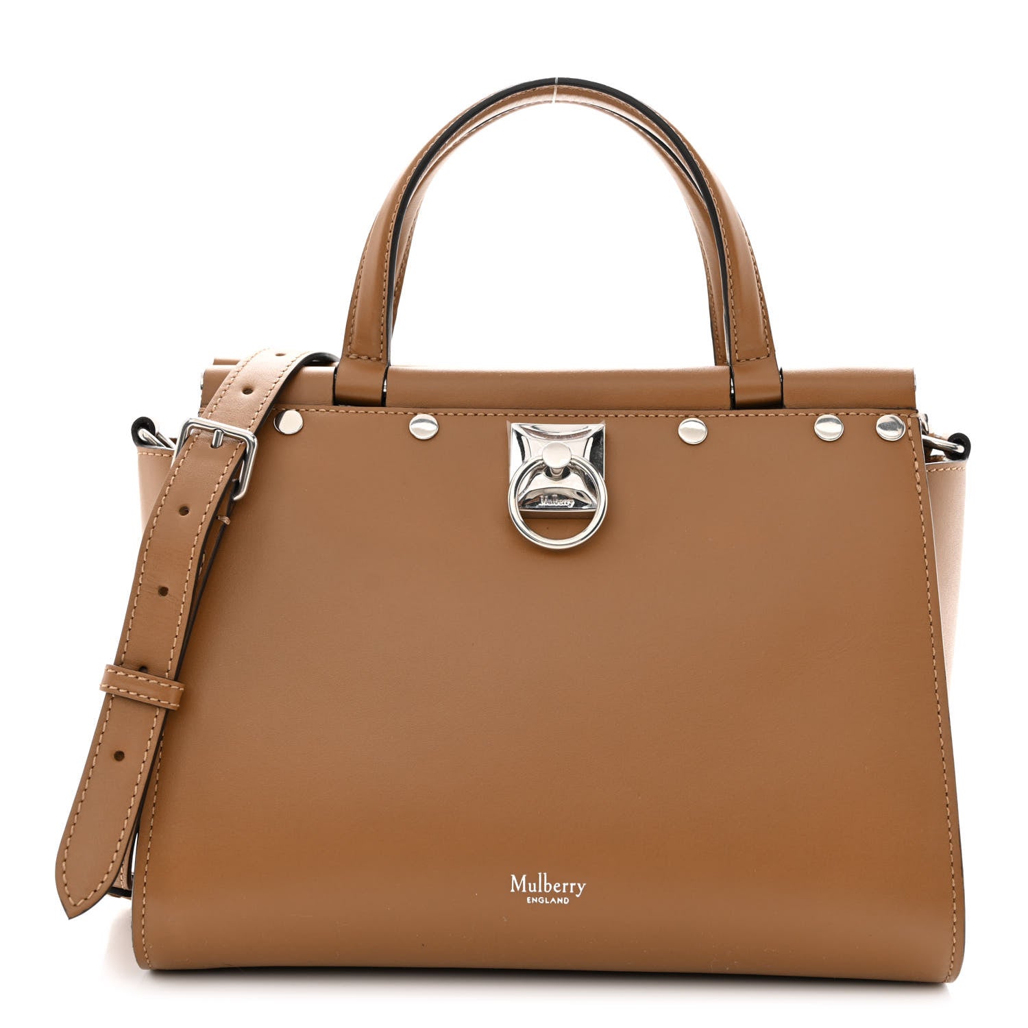 Mulberry Smooth Calfskin Stud Iris Tote Teak 1 of 12