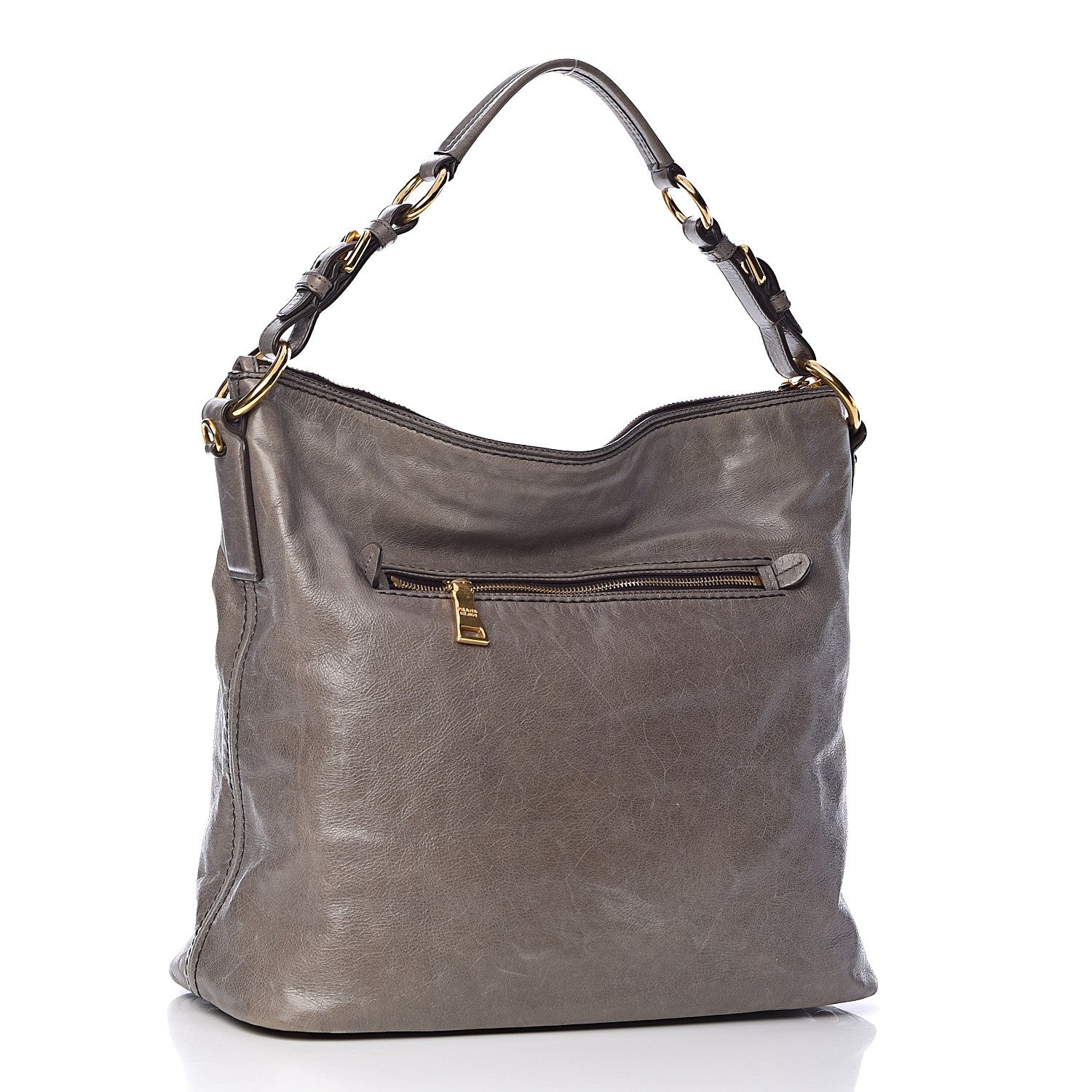 Prada Vitello Shine Hobo Fumo 3 of 11