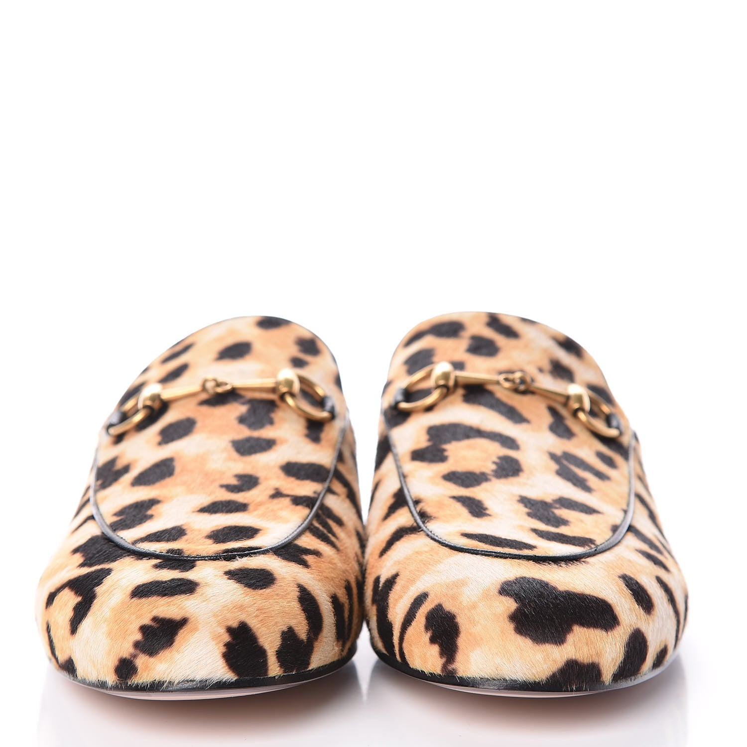Gucci Calf Hair Leopard Print Womens Princetown Slippers 38.5 Naturale Black 2 of 9
