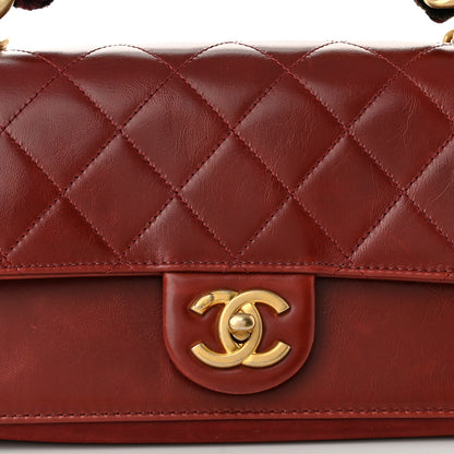 Chanel Iridescent Calfskin Quilted Small Straight Lined Flap Red 8 of 10