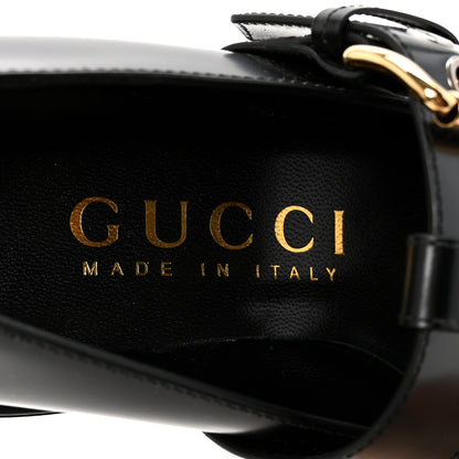Gucci Calfskin Womens Horsebit Platform Chunky Lug Sole Mary Jane 40mm Loafers 36.5 Black 8 of 10
