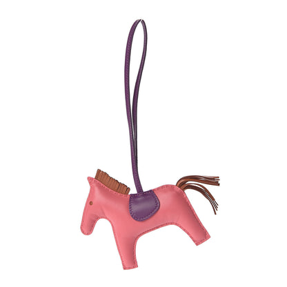 Hermes Milo Lambskin Grigri Rodeo Bag Charm MM Rose Azalee Violet Pain D'Epice 1 of 5