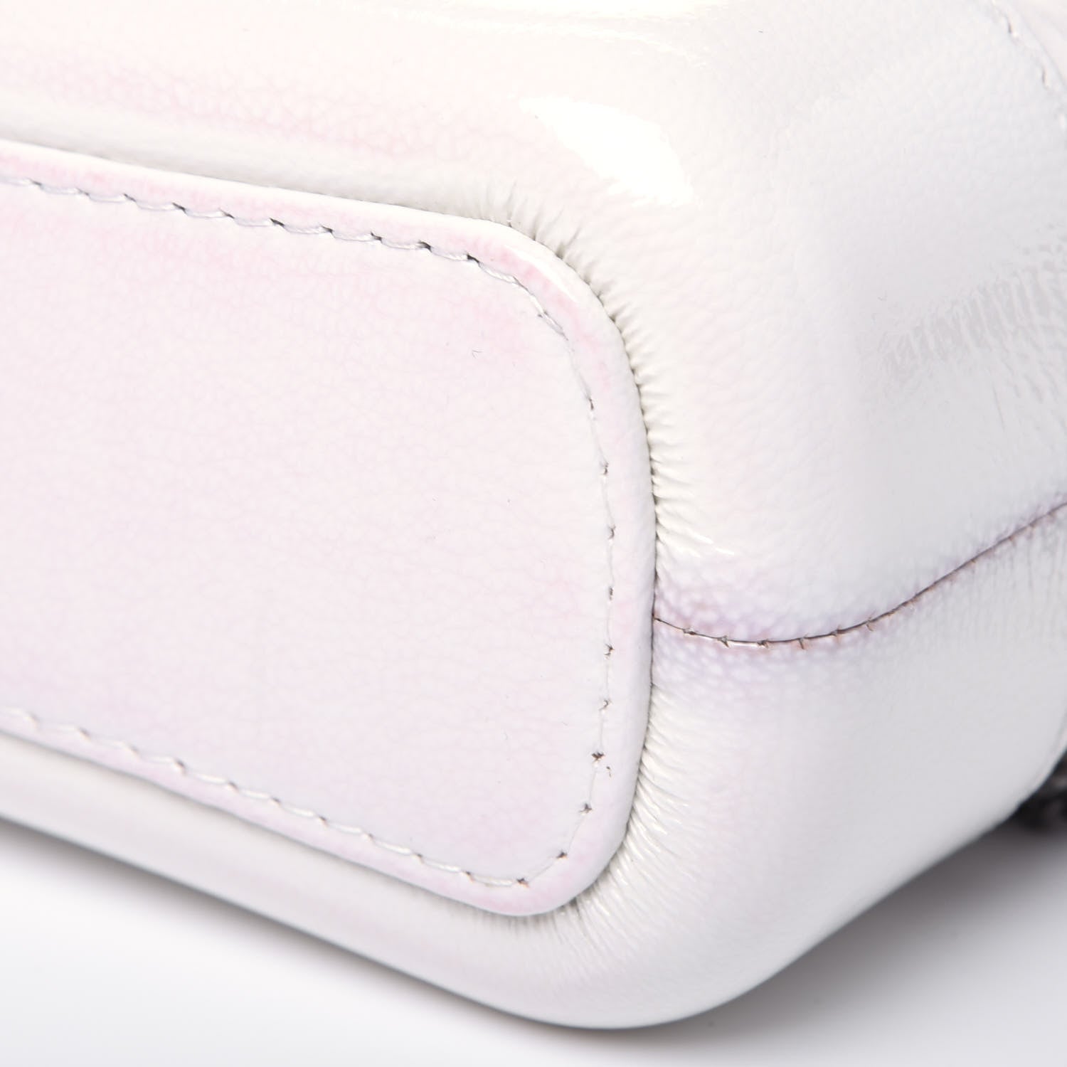 Chanel Patent Goatskin Quilted Small Gabrielle Hobo White 9 of 19