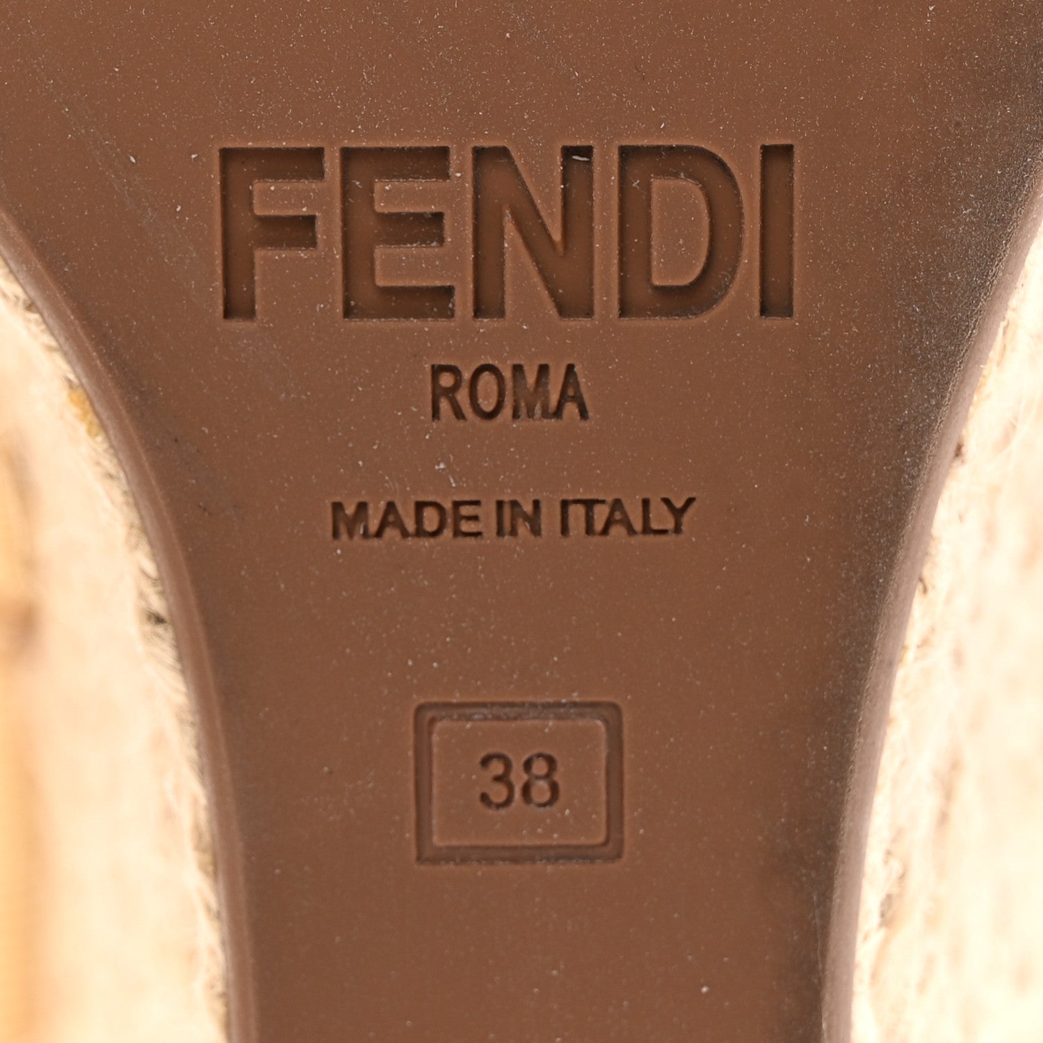 Fendi Rafia FF Embroidered Roma Ankle Wrap Espadrille Wedges 38 Natural 7 of 11