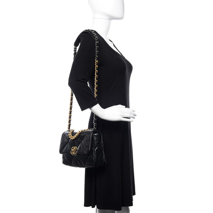 Chanel Goatskin Quilted Medium 19 Flap Black 1 of 11