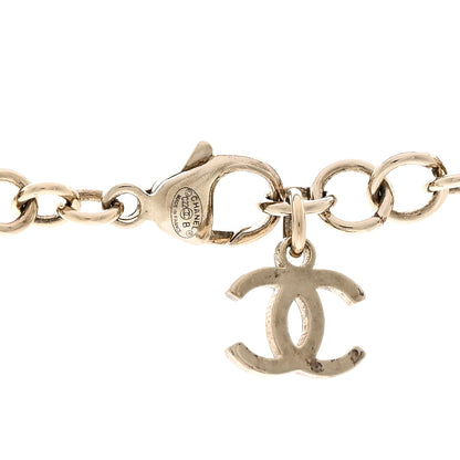 Chanel Crystal CC Pendant Choker Gold Pink 4 of 5