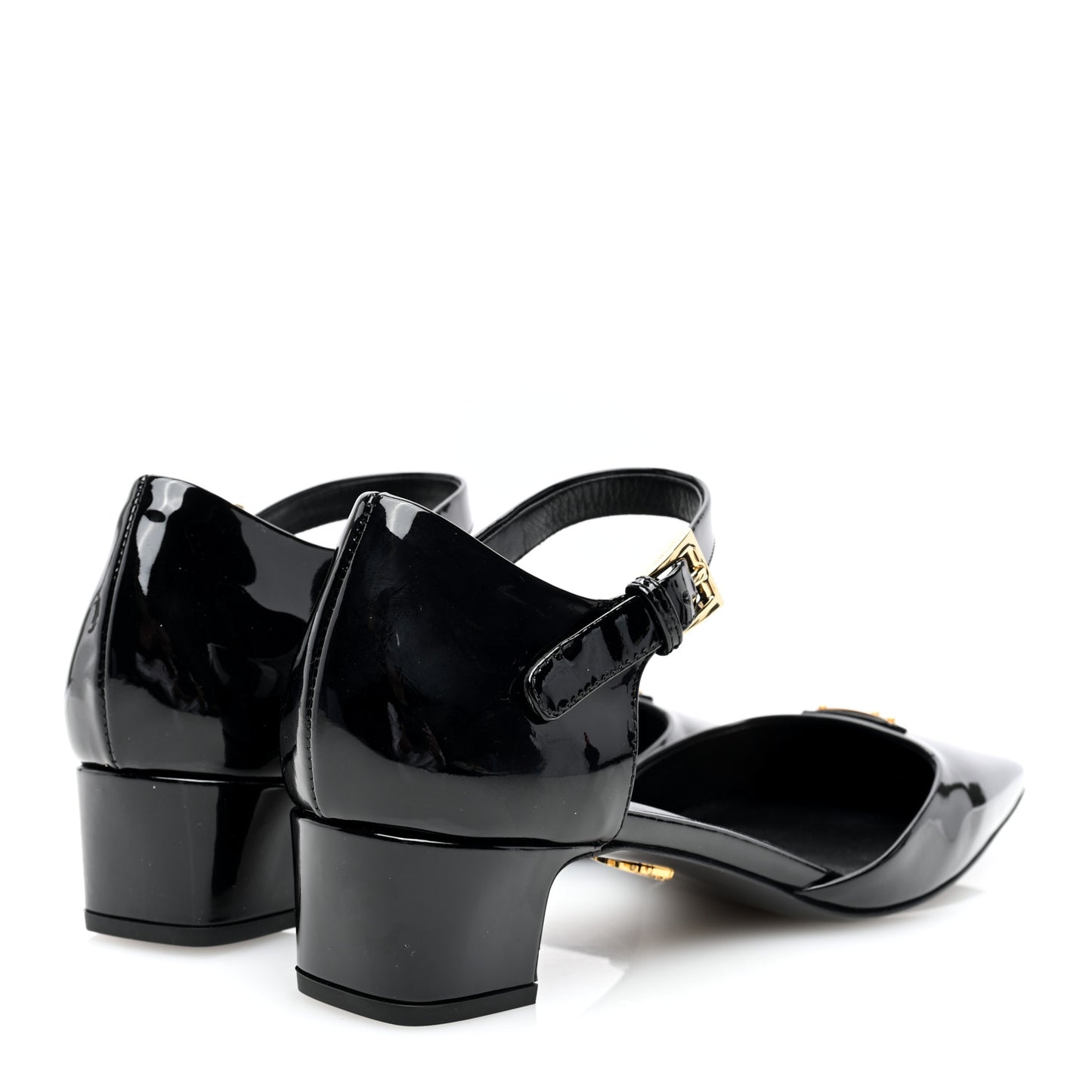 Patent Triangle Squared Toe 35mm Pumps 39 Black