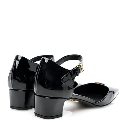 Prada Patent Triangle Squared Toe 35mm Pumps 39 Black 4 of 8