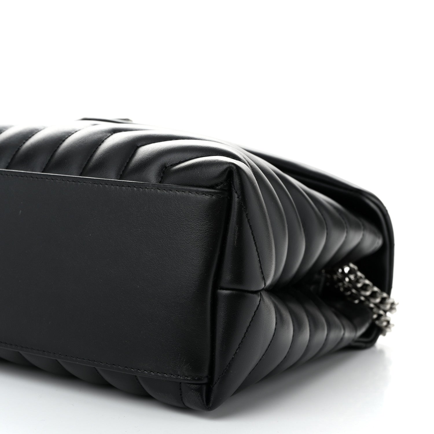 Saint Laurent Calfskin Y Quilted Monogram Medium Loulou Chain Satchel Black 10 of 11
