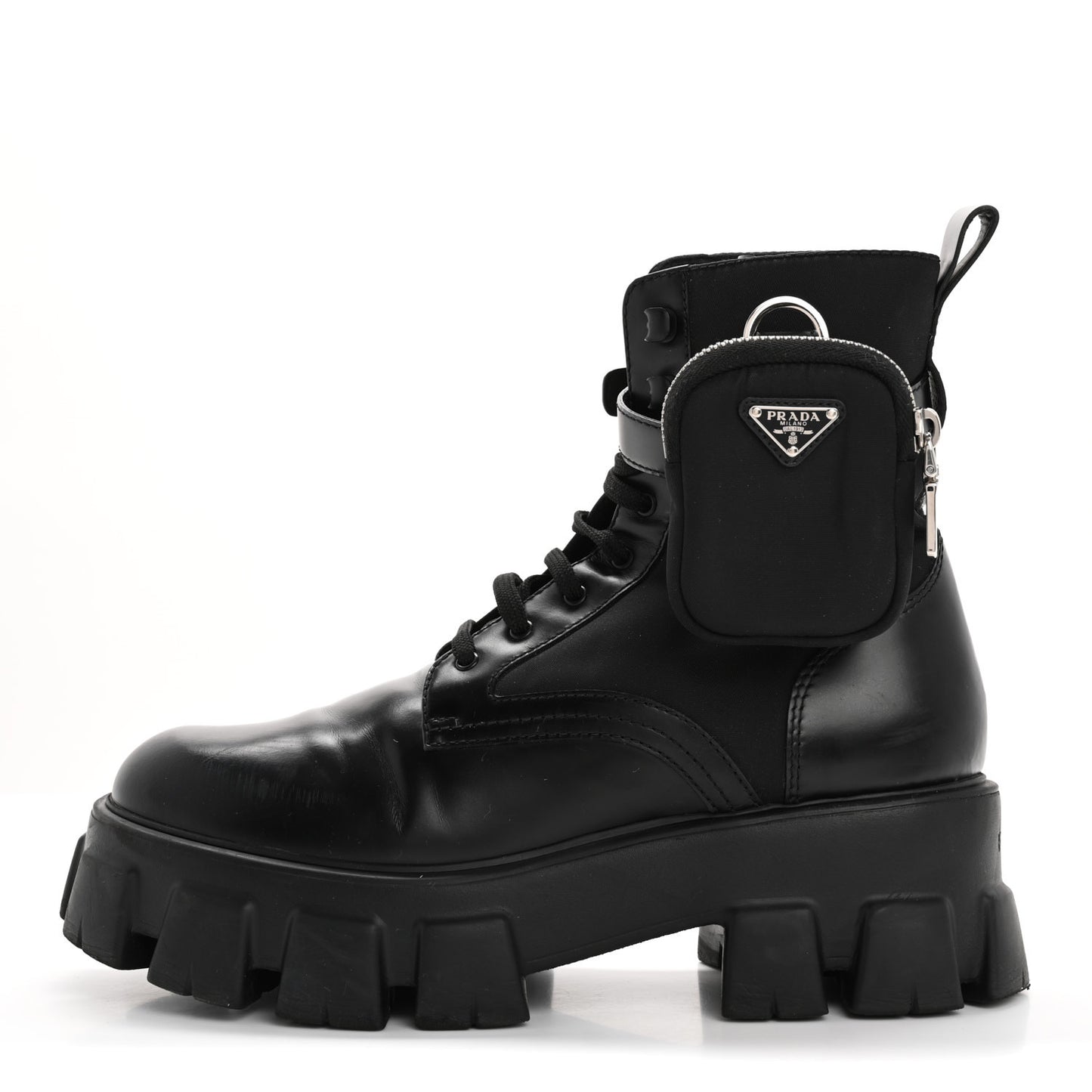 Spazzolato Rois Re-Nylon Metal Triangle Logo Monolith Pouch Pocket 55mm Boots 41 Black
