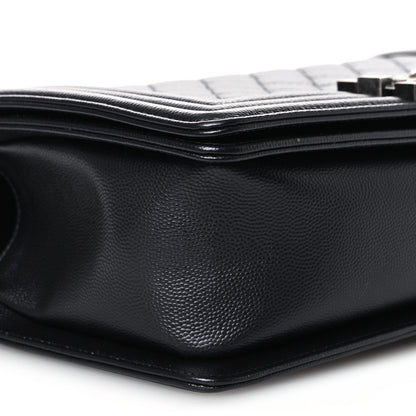 Chanel Metallic Caviar Quilted Medium Boy Flap Navy 9 of 11