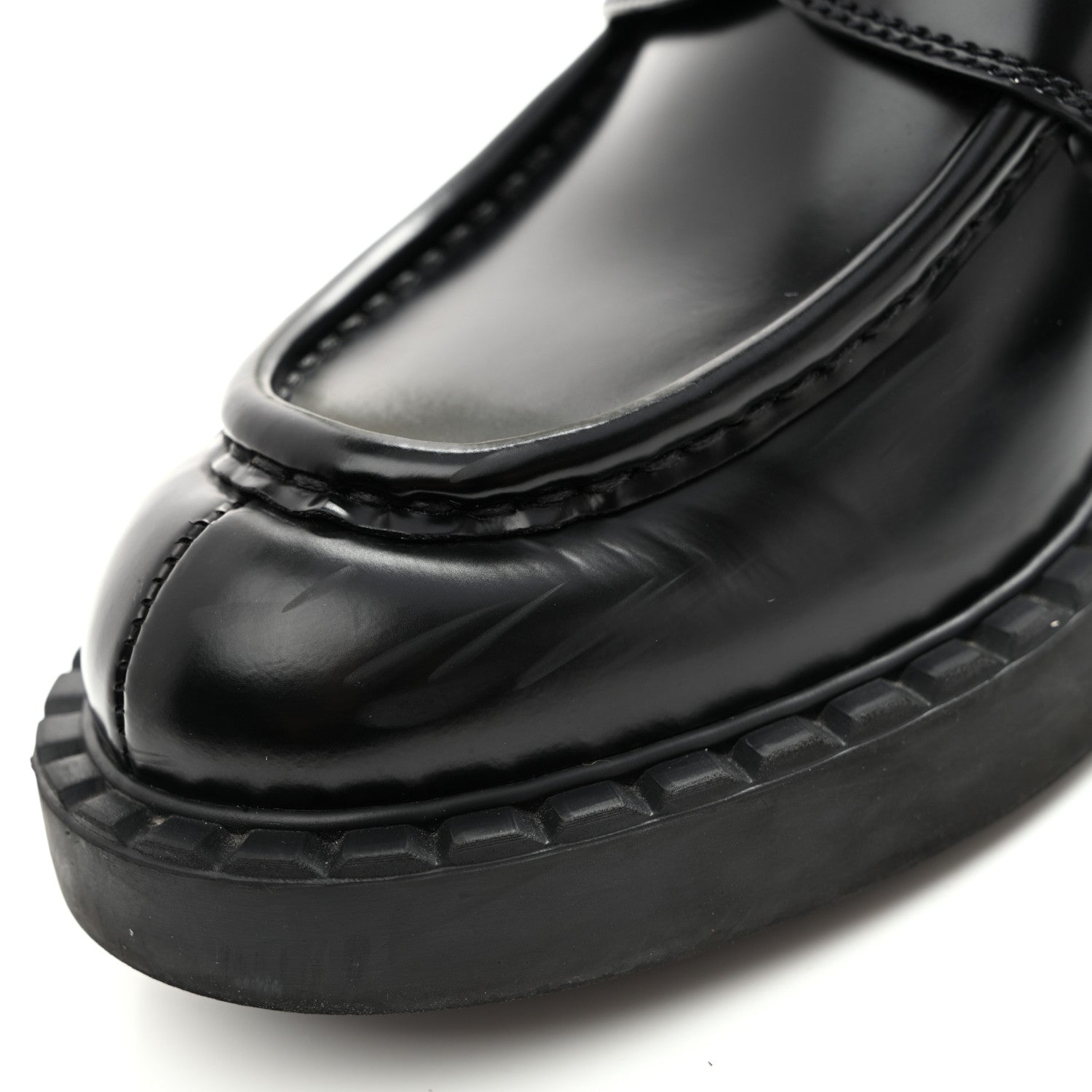 Prada Spazzolato Metal Triangle Logo 50mm Loafers 39 Black 10 of 10