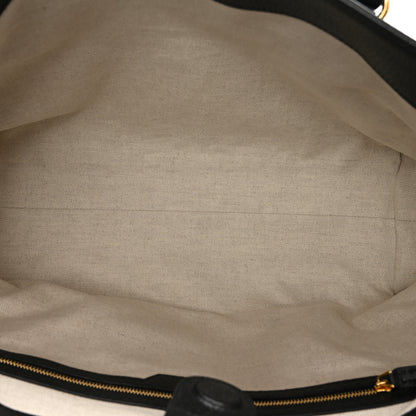 Gucci Jacquard Black Denim GG Monogram Medium Ophidia Shopping Tote Black Ivory 6 of 10