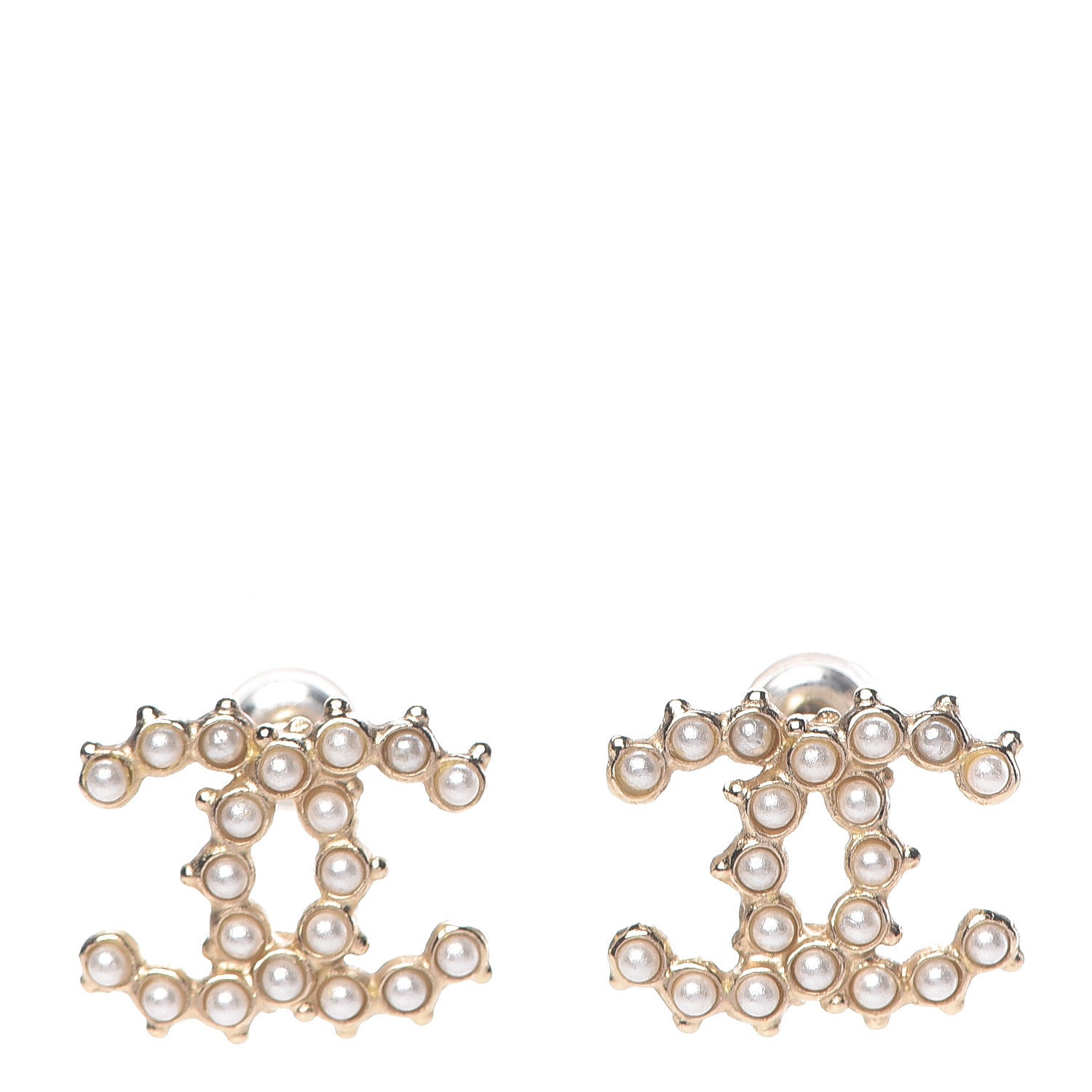 Chanel Pearl CC Earrings Light Gold 1 of 4