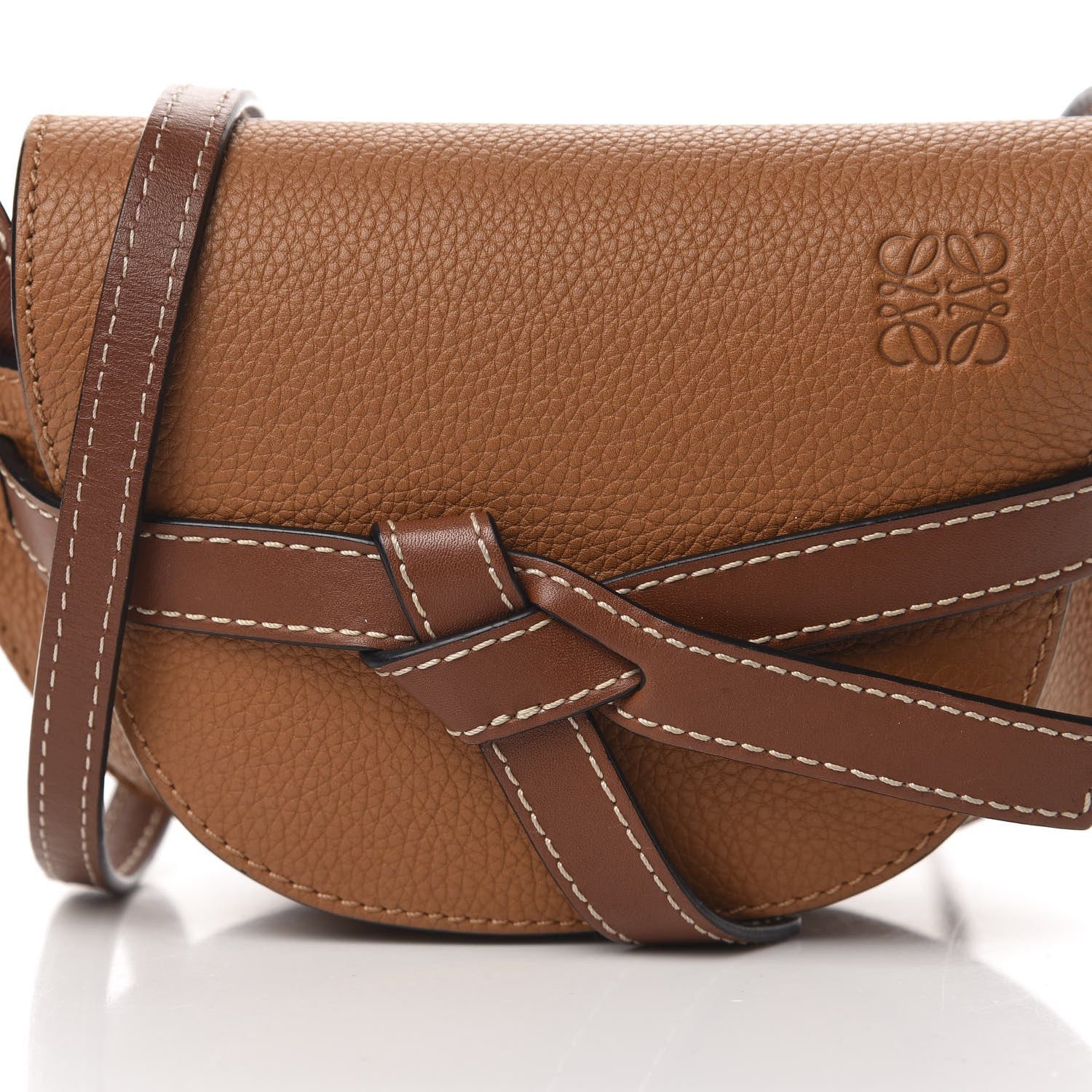 Loewe Grained Calfskin Mini Gate Crossbody Bag Caramel Pecan 9 of 9