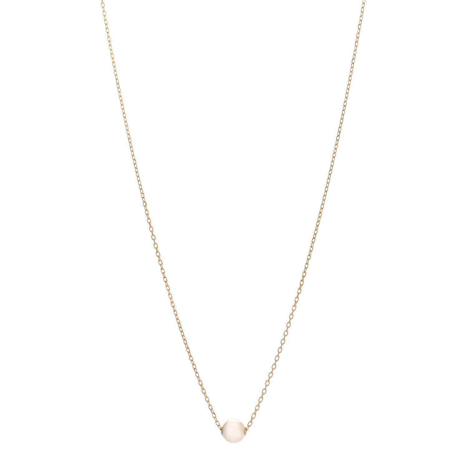Mikimoto 18K Yellow Gold Akoya Pearl 7-7.5mm Single Pendant Necklace 1 of 4