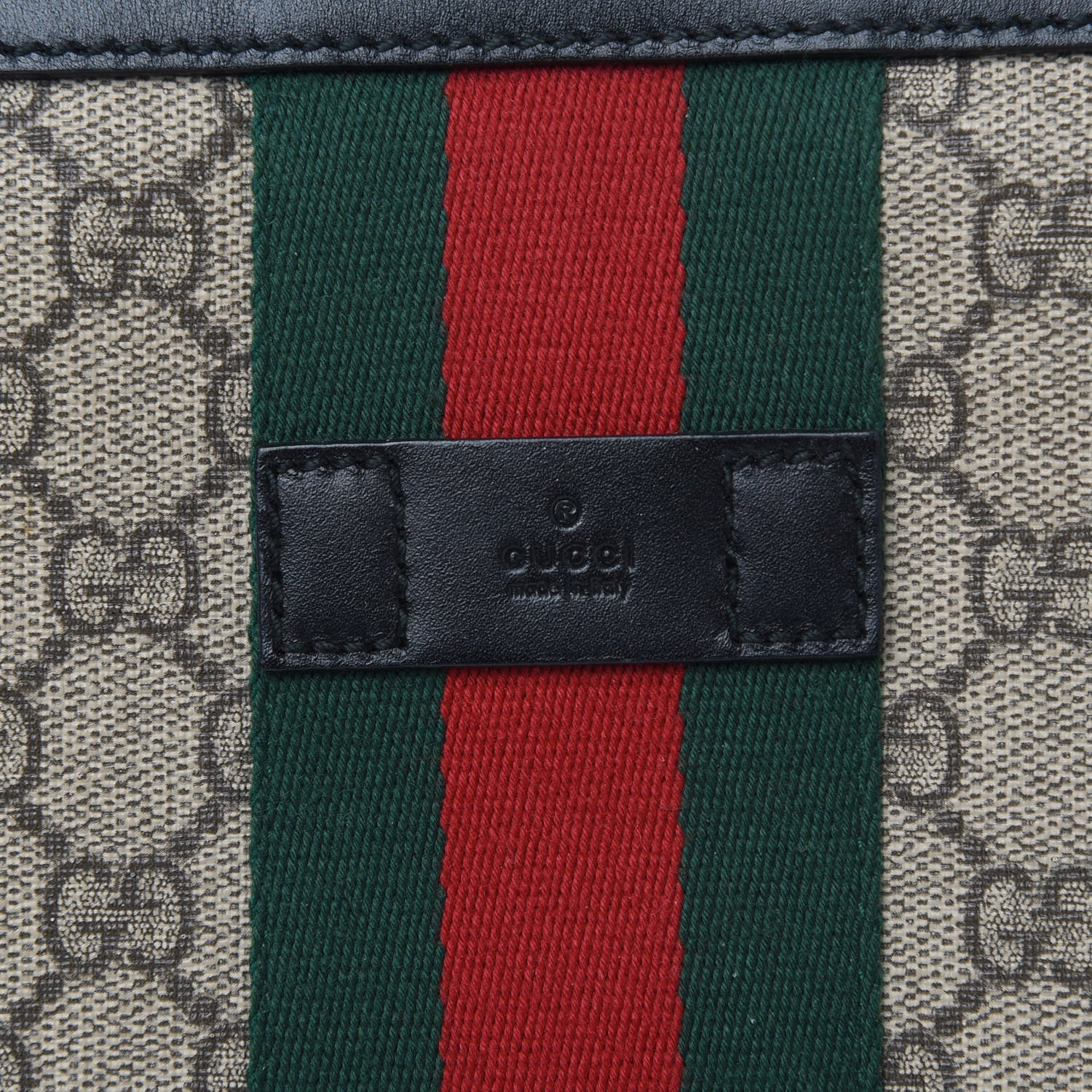 Gucci GG Supreme Monogram Web Messenger Bag Black 8 of 15