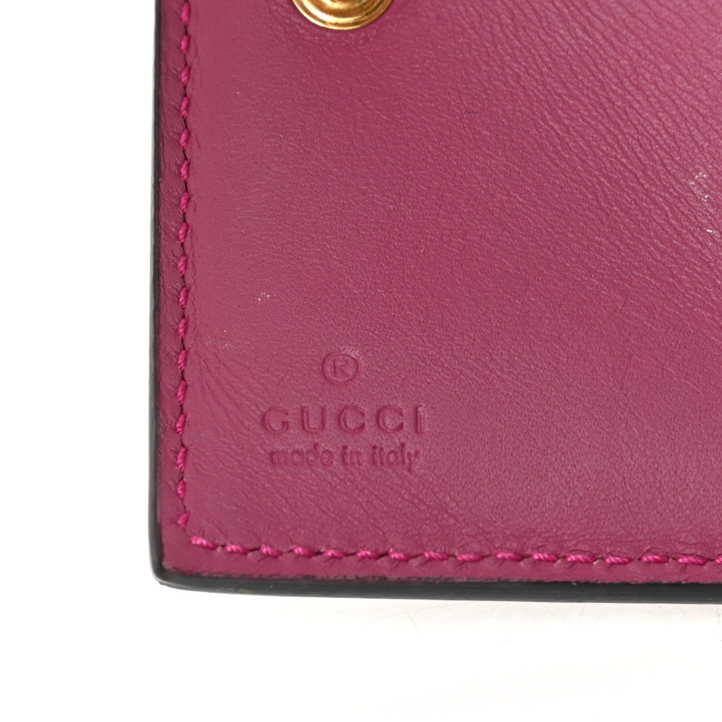 GG Supreme Monogram Calfskin Padlock Wallet Beige Hibiscus Red New Rosette