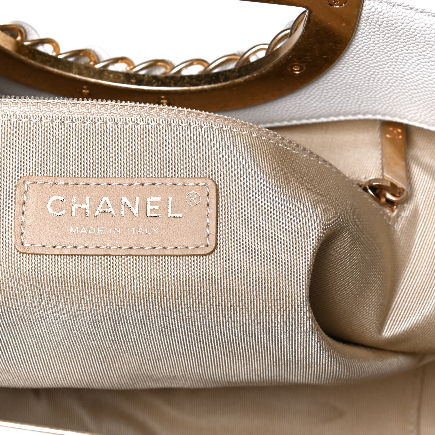 Chanel Caviar Quilted A Real Catch Clutch White 6 of 10