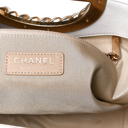 Chanel Caviar Quilted A Real Catch Clutch White 6 of 10
