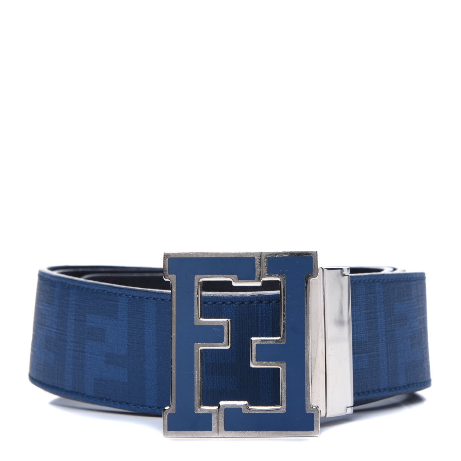 Fendi Zucca Spalmati College Belt 105 42 Blue 1 of 4