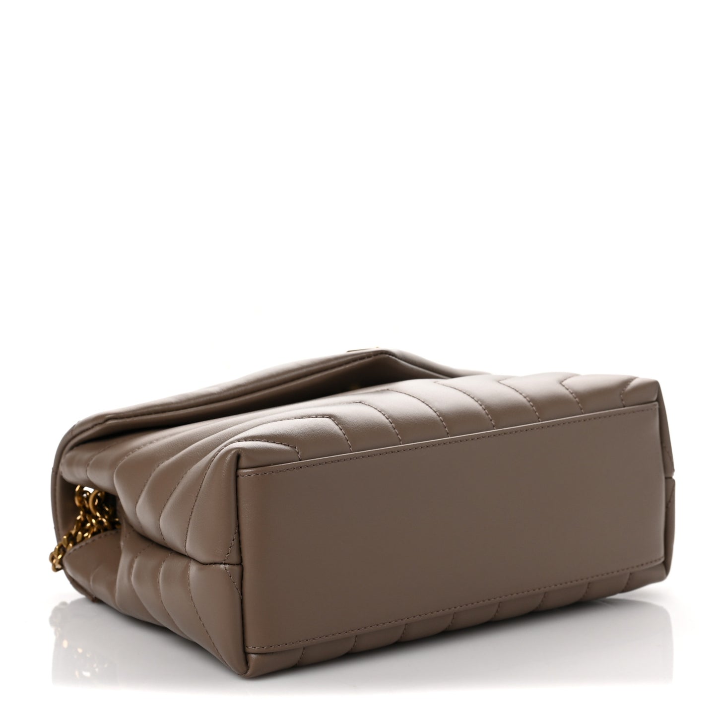Calfskin Y Quilted Monogram Small Loulou Chain Satchel Taupe