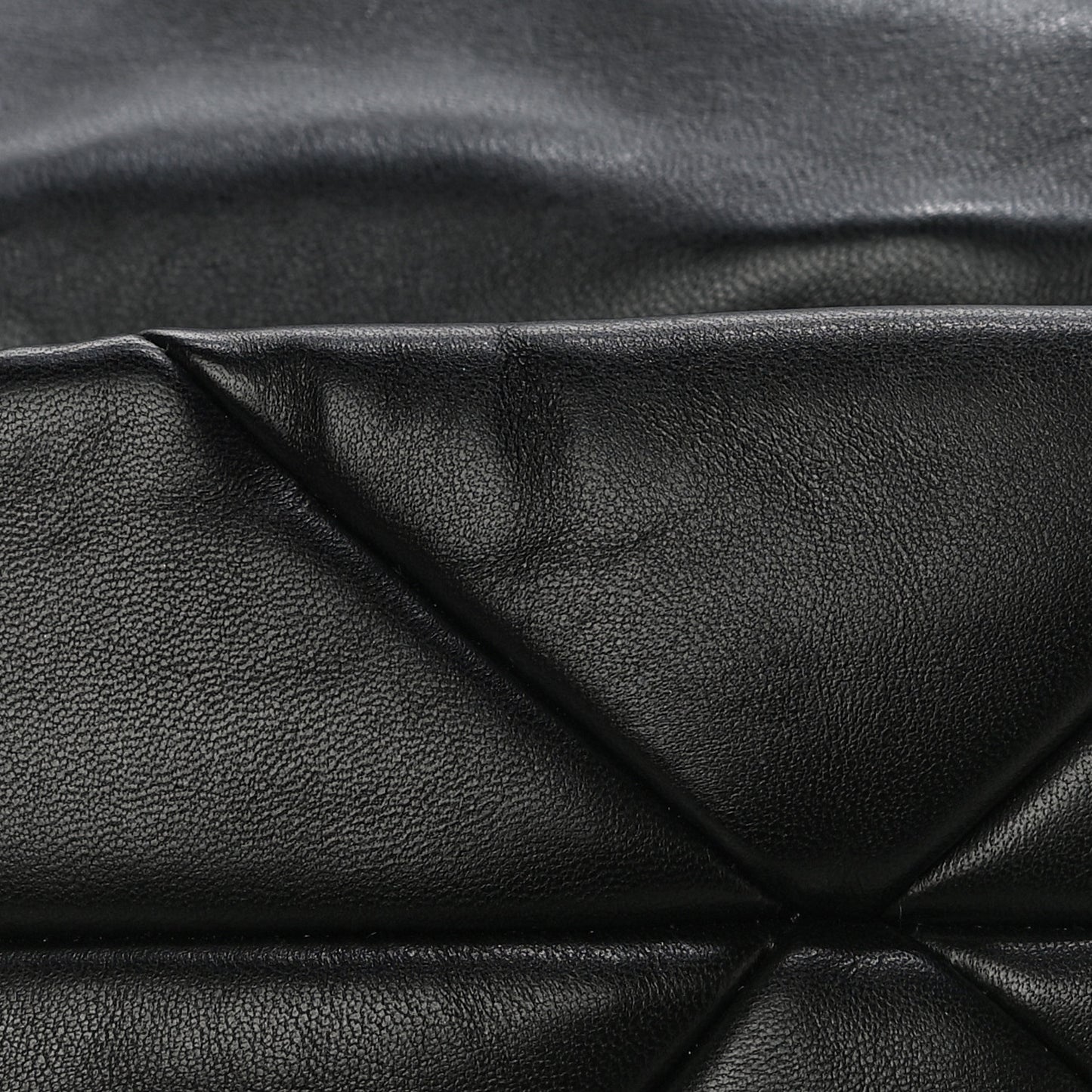 Nappa Re-Nylon Triangle Quilted Patchwork System Flap Shoulder Bag Black