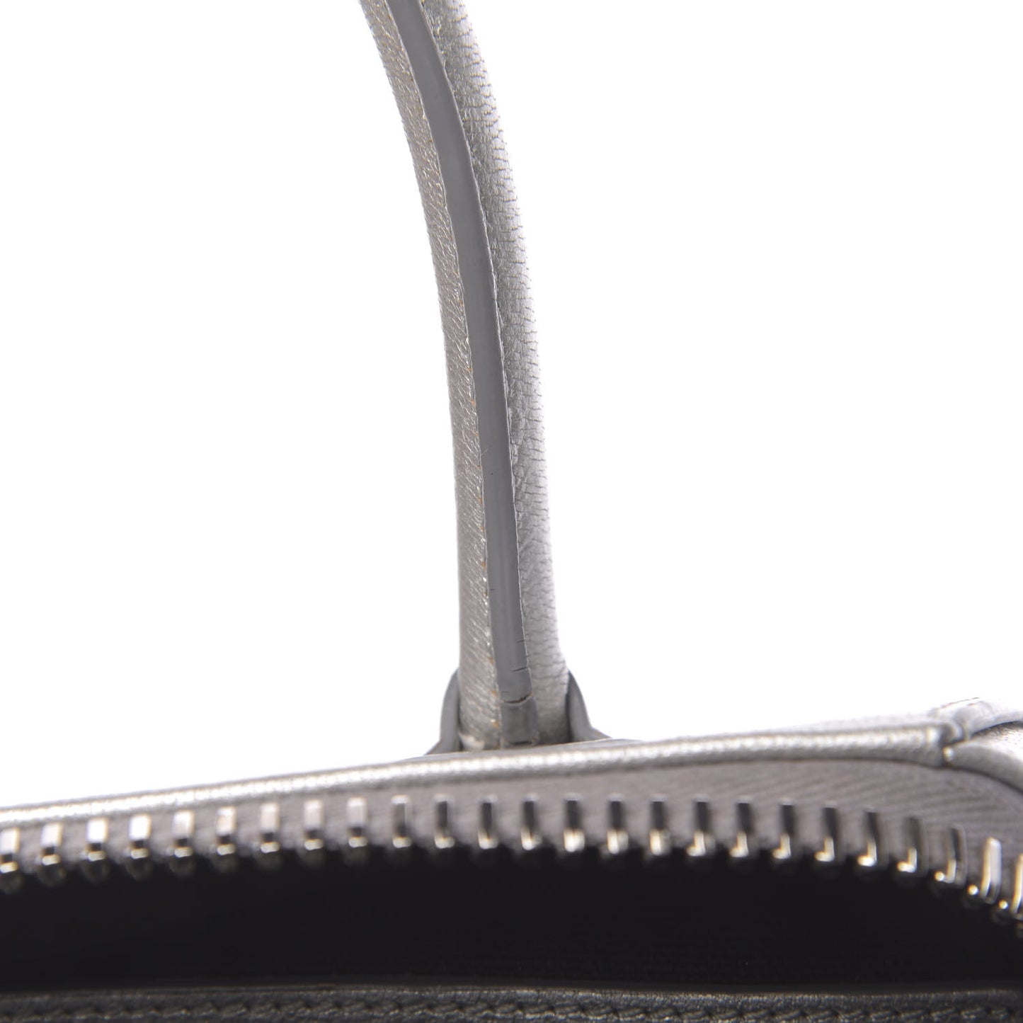 Metallic Sugar Goatskin Mini Antigona Silver