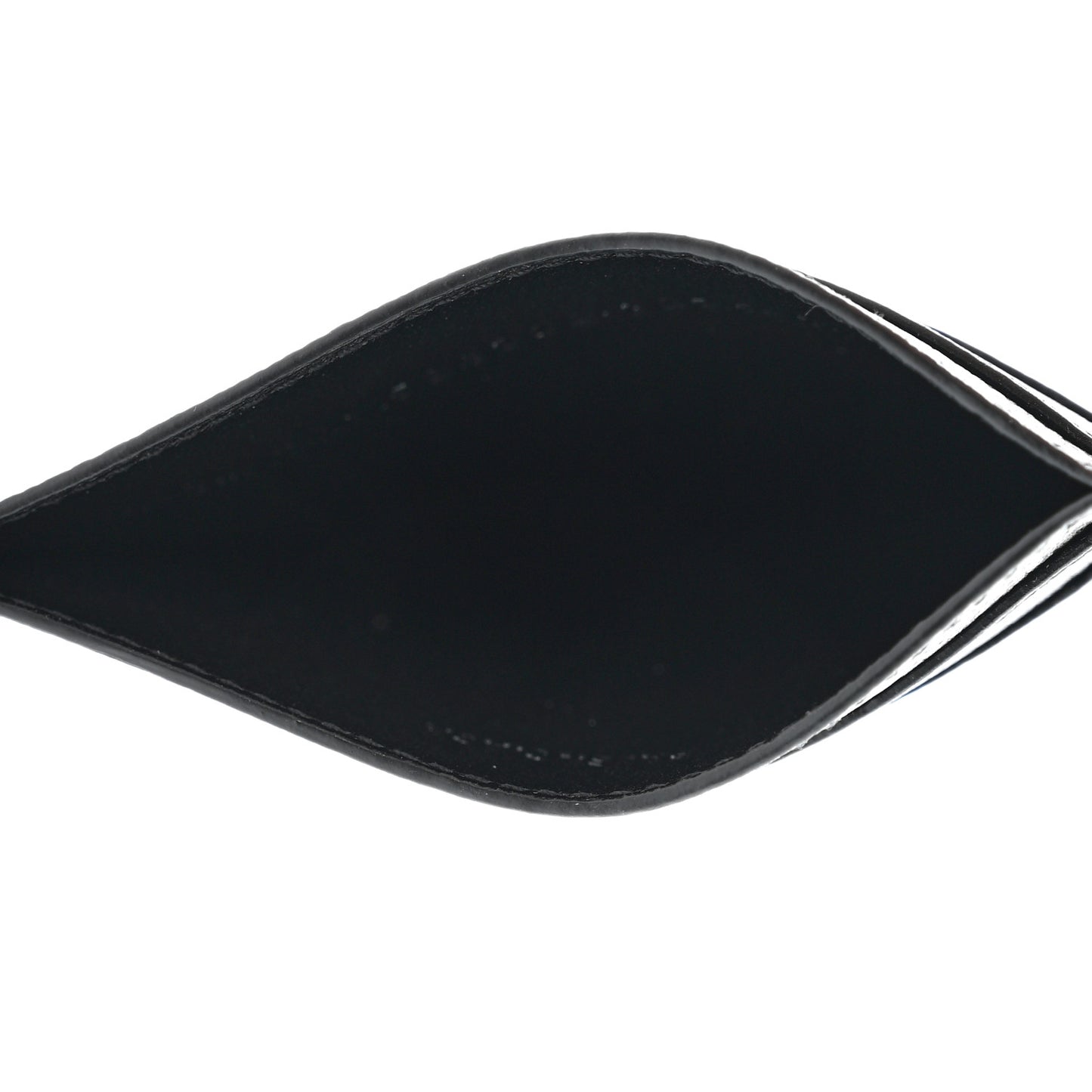 Calfskin City Logo Cash Card Holder Black White