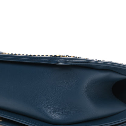 Chanel Calfskin Quilted Medium Top Handle Boy Flap Blue 7 of 13