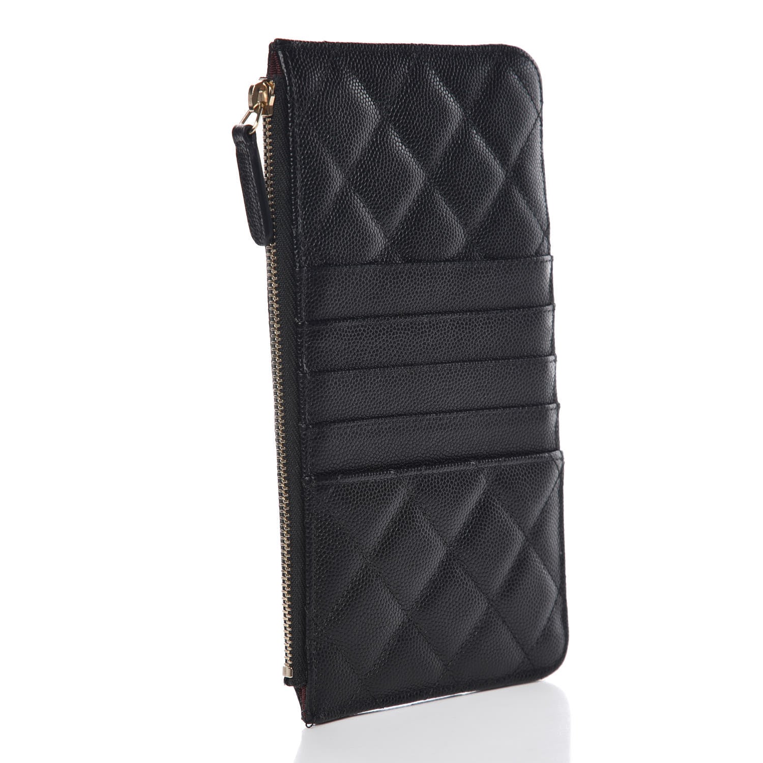 Chanel Caviar Quilted Classic Flat Wallet Pouch Black 3 of 9