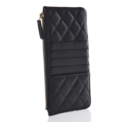 Chanel Caviar Quilted Classic Flat Wallet Pouch Black 3 of 9