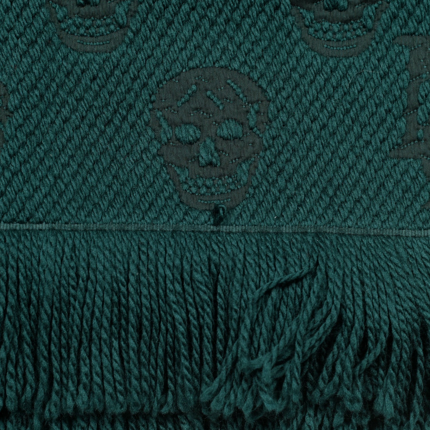 Alexander McQueen Wool Large Reversible Skull Scarf Blue Green 5 of 5