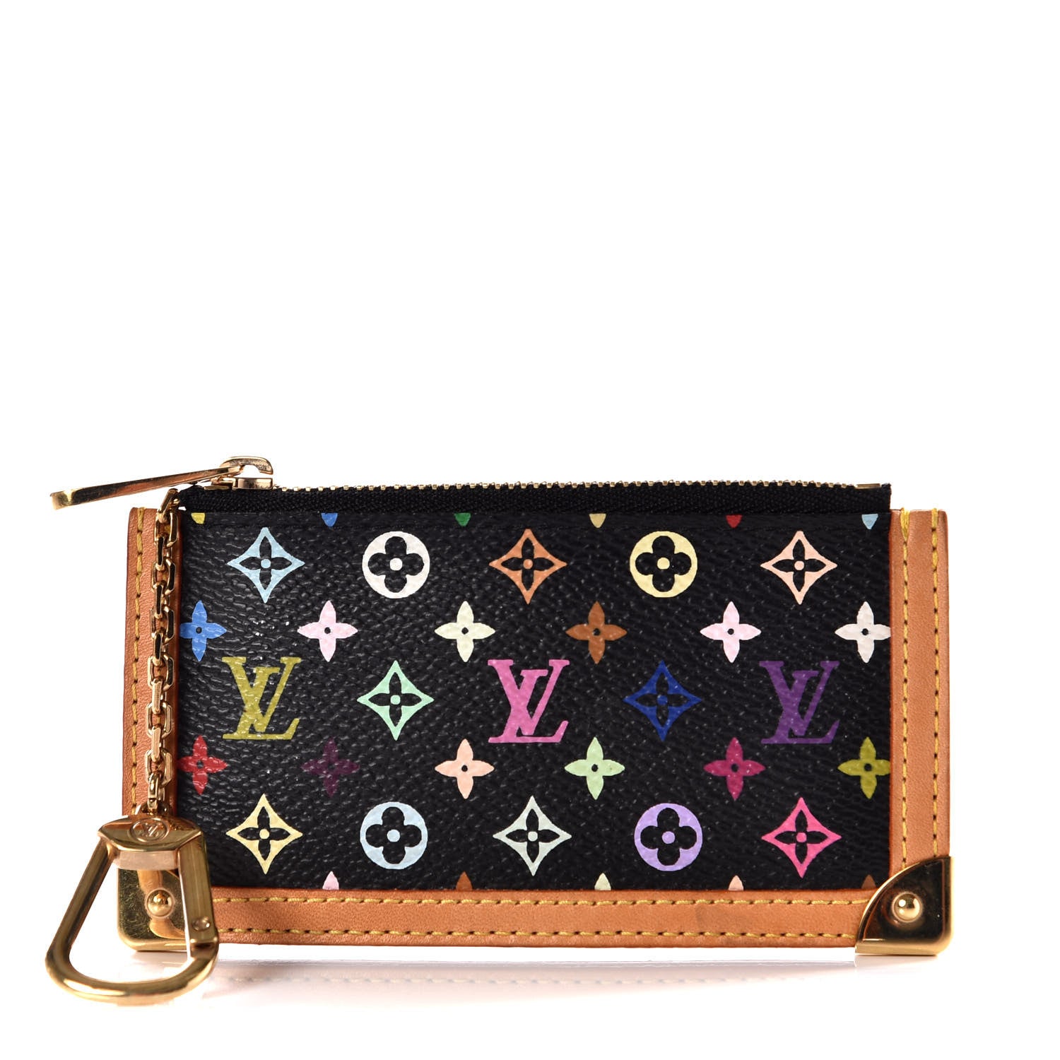 Louis Vuitton Monogram Multicolor Key Pouch Black 1 of 9
