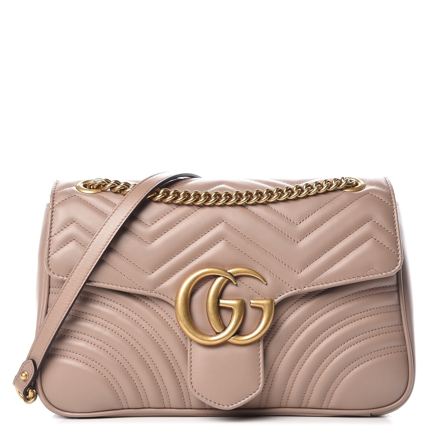 Gucci Calfskin Matelasse Medium GG Marmont Shoulder Bag Porcelain Rose 1 of 8