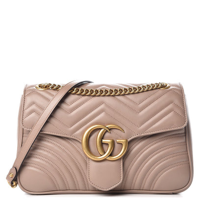 Gucci Calfskin Matelasse Medium GG Marmont Shoulder Bag Porcelain Rose 1 of 8