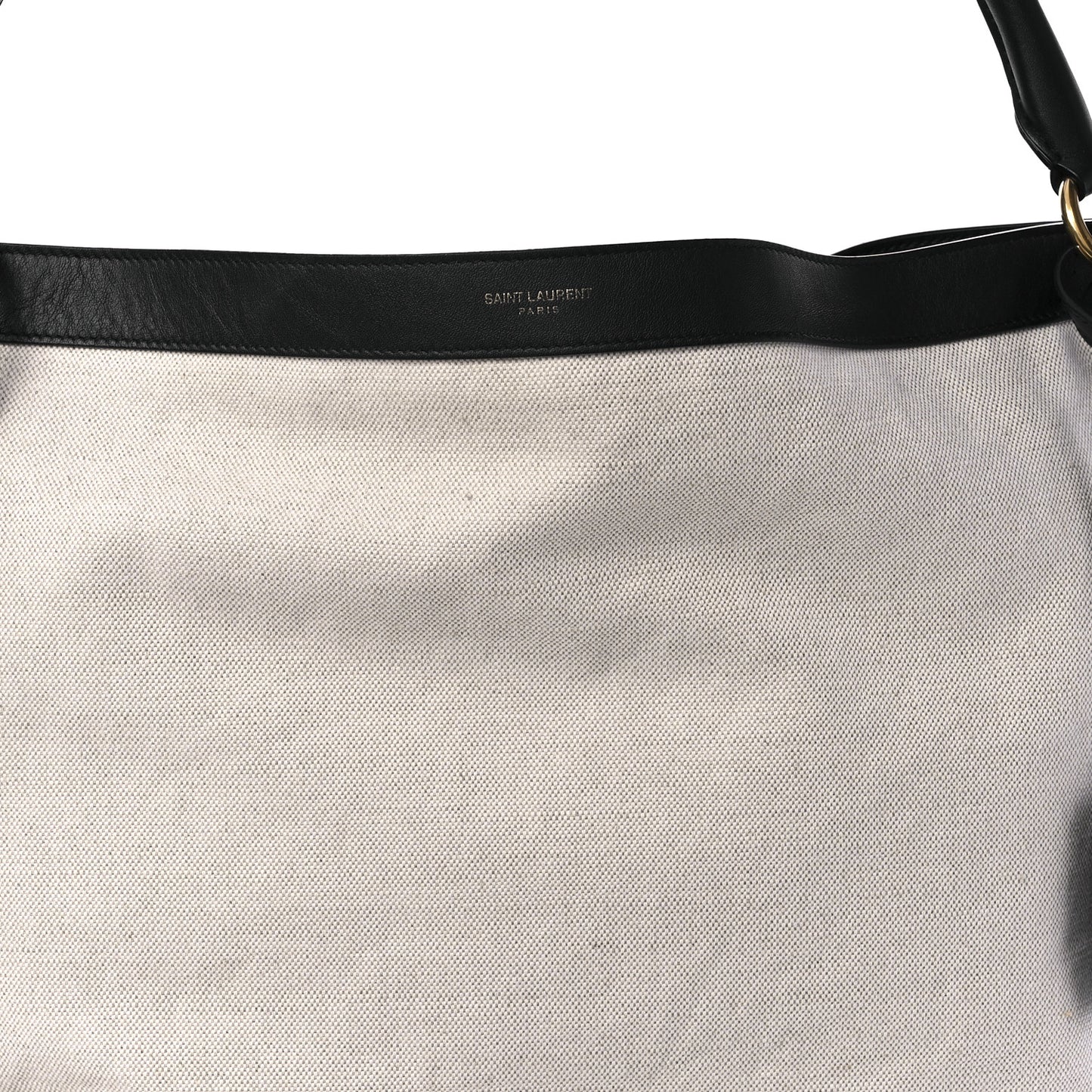 Canvas Calfskin Tag Hobo White Black