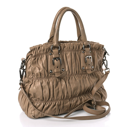 Prada Nappa Gaufre Tote Cuoio Argilla 2 of 17