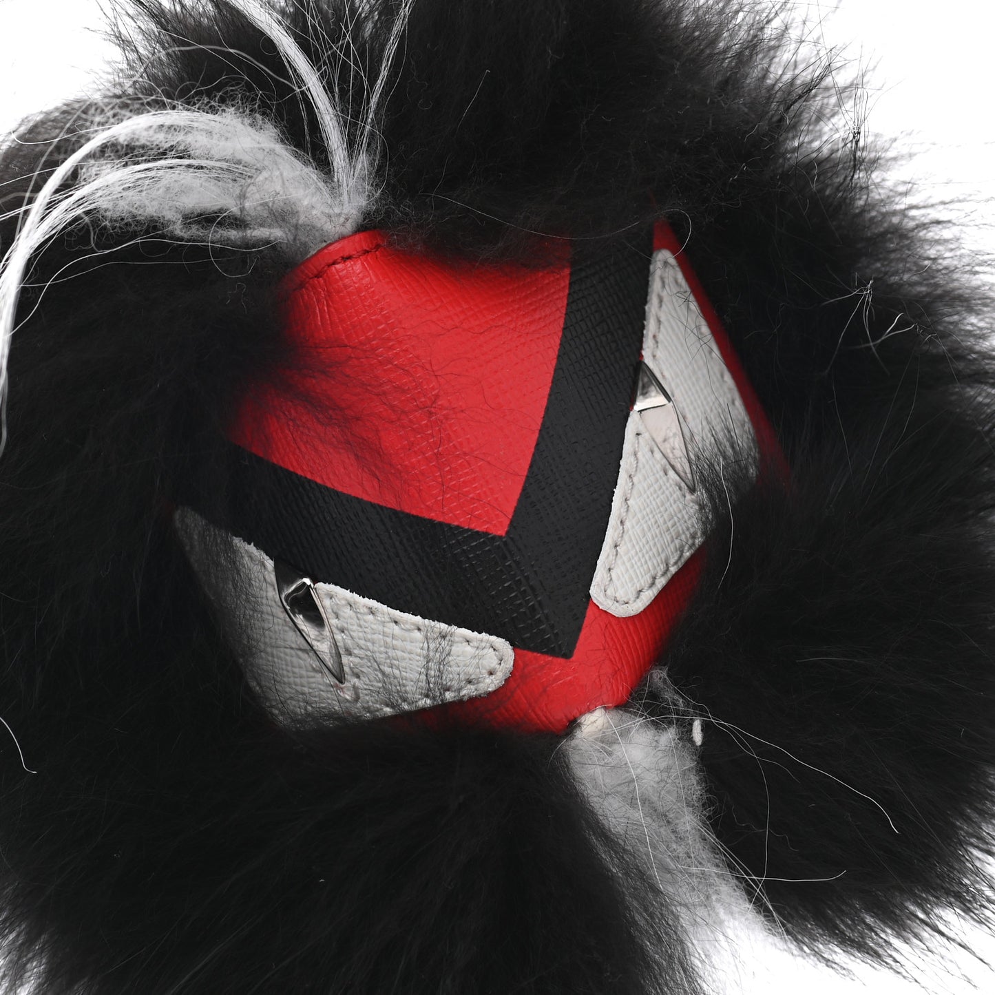 Vitello Elite Fox Goat Fur Igor Monster Bag Bug Cube Charm Rosso Black White