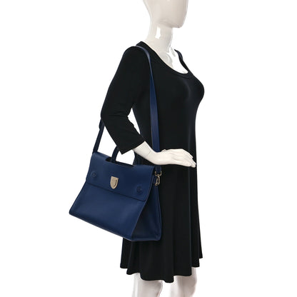 Christian Dior Bullcalf Large Diorever Flap Navy 2 of 9