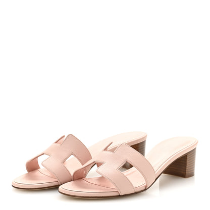 Hermes Epsom Oasis Sandals 37.5 Rose Aube 4 of 10