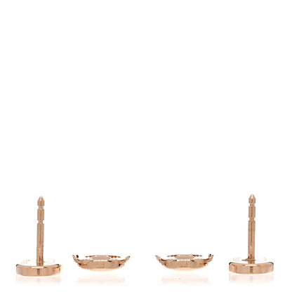 Hermes 18K Rose Gold Diamond Chaine d'Ancre Contour Stud Earrings 4 of 5