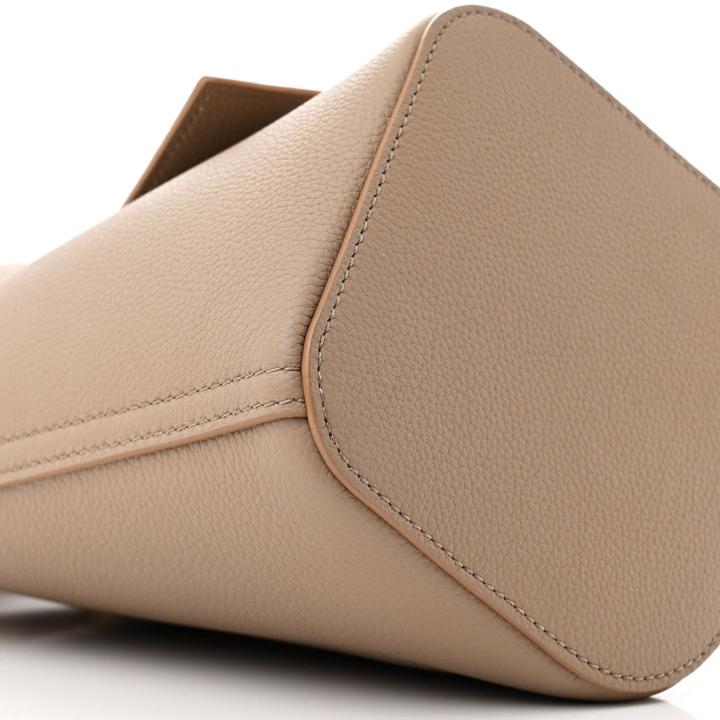 Soft Grained Calfskin Mini Pebble Bucket Bag Oak