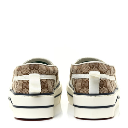 Gucci GG Monogram Womens 1977 Tennis Slip On 30mm Sneakers 36 Beige Ebony Mystic White 4 of 10