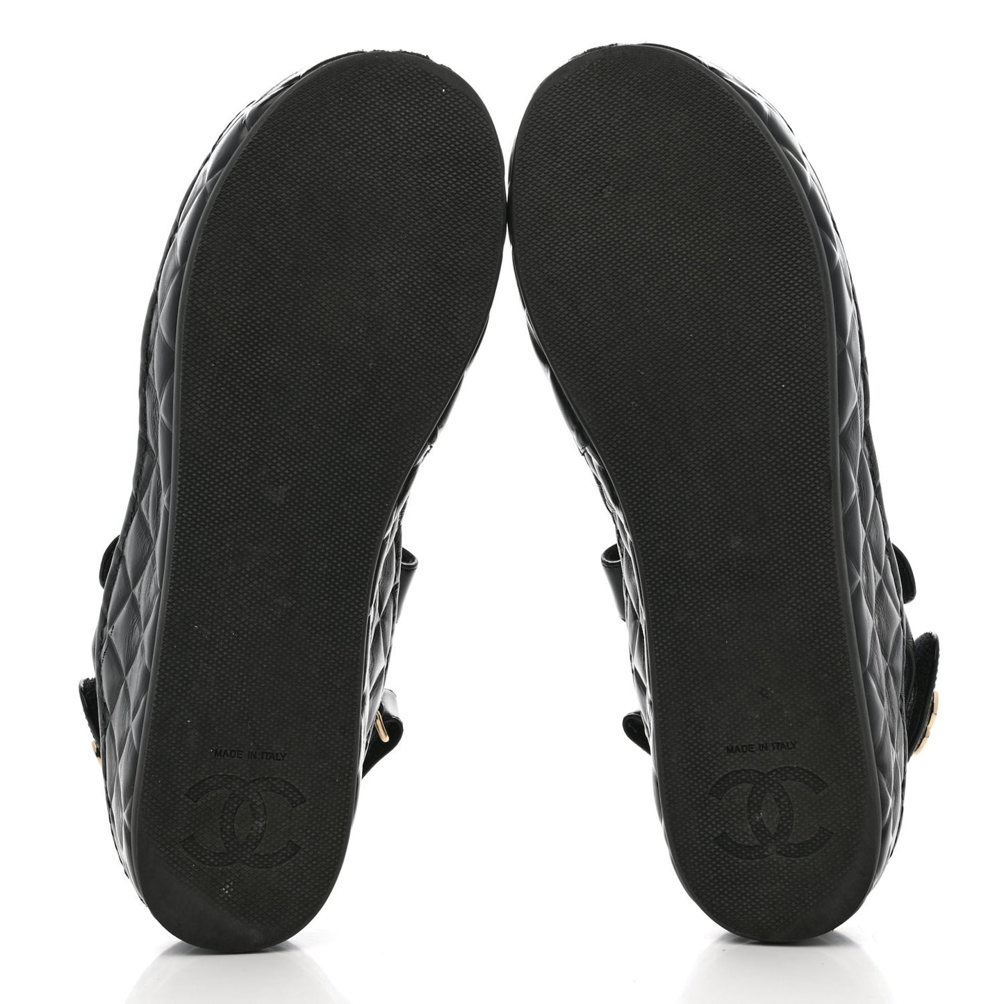 Shiny Calfskin Logo Platform Sandals 39 Black