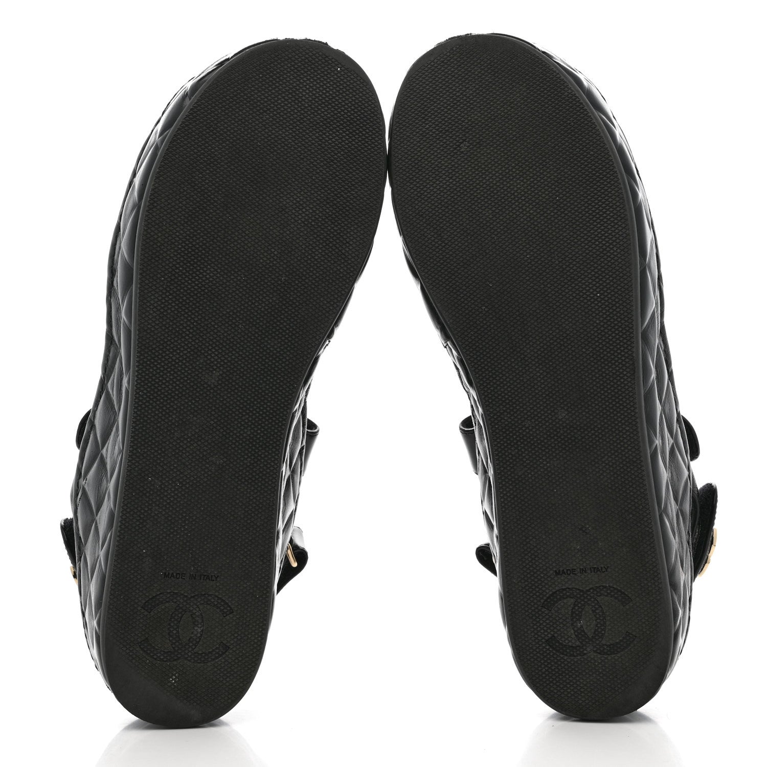 Chanel Shiny Calfskin Logo Platform Sandals 39 Black 5 of 12
