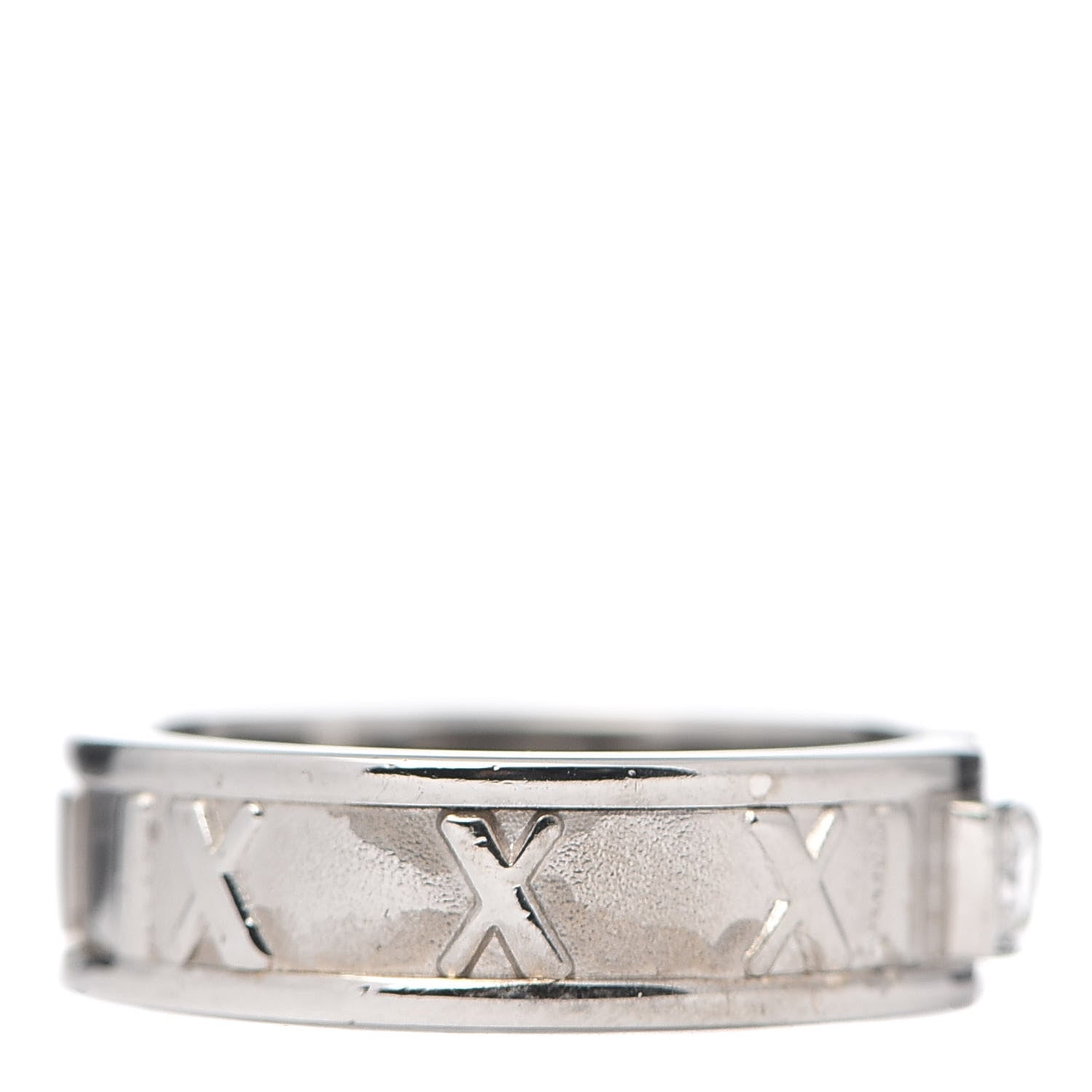 Tiffany 18K White Gold Diamond Atlas Ring 49 4.75 5 of 6
