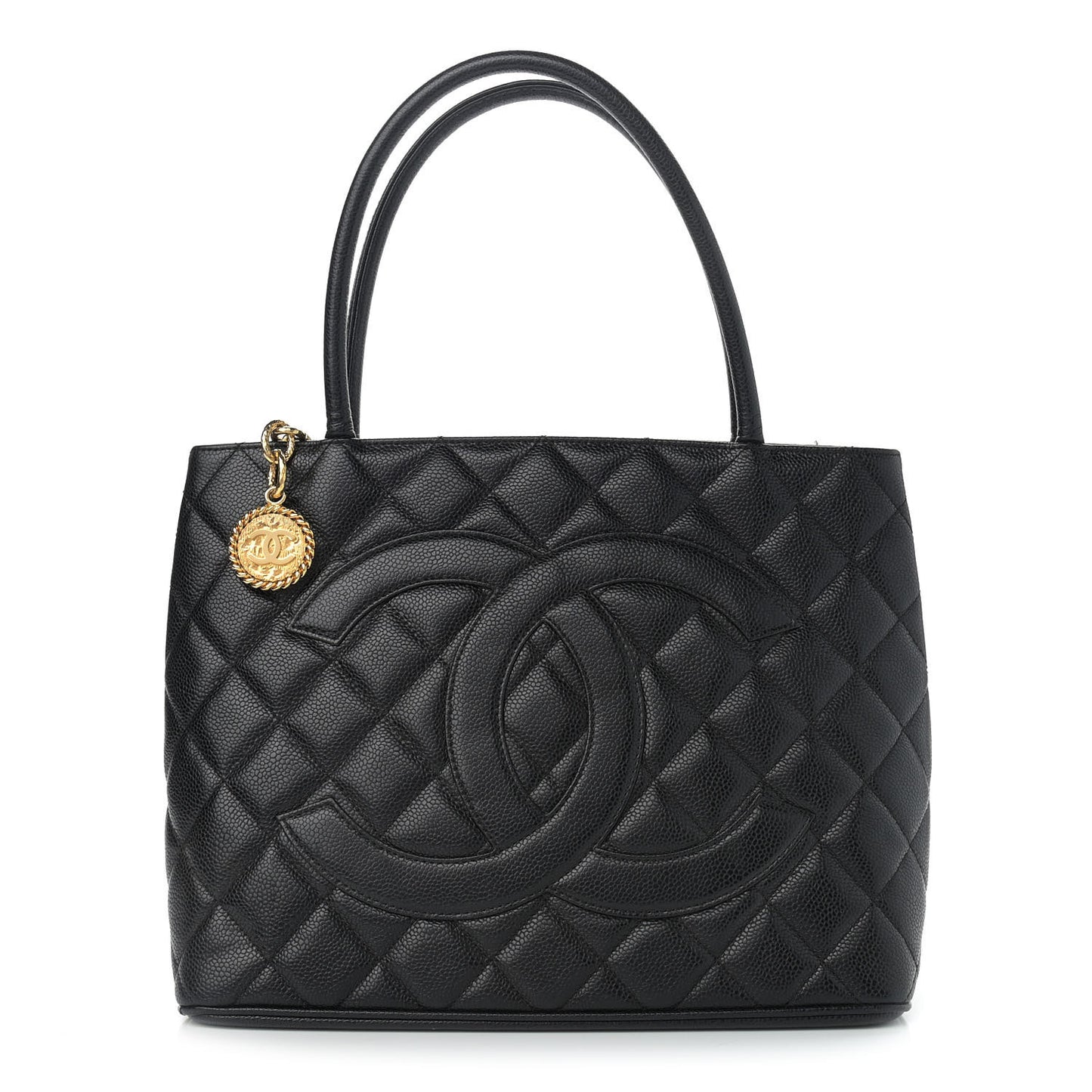 Caviar Quilted Medallion Tote Black