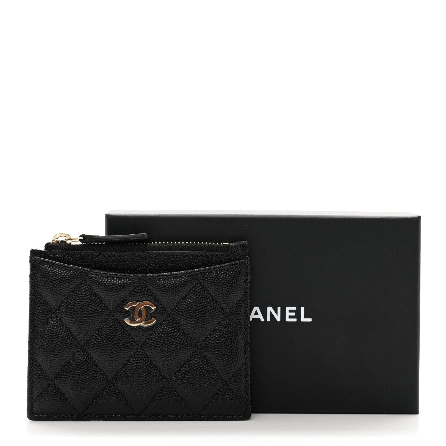 Chanel Caviar Quilted CC Zip Card Holder Black 8 of 8