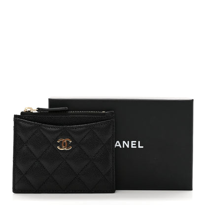 Chanel Caviar Quilted CC Zip Card Holder Black 8 of 8